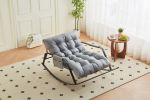 Rocking Chair with Extra-Wide Technical leather Upholstered Gliding Chair Boucle Reclining Chair