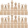 Unfinished Wood Chess Pieces Only Set of 32 pcs Paint Your Own Chess Set Blank Chess Sets for DIY Unfinished for Arts and Crafts