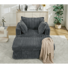 [NEW ARRIVED] 47.7'' Oversized Corduroy Chaise Longue with Ottoman, Deep Seat Reclining Chair Sofa, Comfy Thicked Upholstered Pad Chair