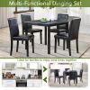 5 Piece Wooden Dining Table Set, Kitchen Table Set with a Square Table and 4 Upholstered Chairs