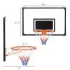 Wall Mounted Basketball Hoop Mini with 45'' x 29'' Shatter Proof Backboard Durable Rim for Indoor Outdoor