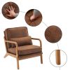Oak Armrest Oak Upholstered Single Lounge Chair Indoor Lounge Chair Orange