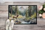 Mountain Stream Elk Doormat Front Door Mat Indoor Outdoor Rugs for Entryway, Non Slip Washable Low Pile, 24H X 36W
