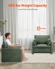 VEVOR Green Accent Chair, Modern Upholstered Accent Chair with Armrests, Cloth Arm Chairs with Thick Cushion and Arched Backrest