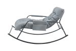 Rocking Chair with Extra-Wide Technical leather Upholstered Gliding Chair Boucle Reclining Chair