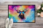 NEW Hippie Animal Moose Doormat Front Door Mat Indoor Outdoor Rugs for Entryway, Non Slip Washable Low Pile, 18H X 27W