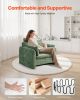 VEVOR Green Accent Chair, Modern Upholstered Accent Chair with Armrests, Cloth Arm Chairs with Thick Cushion and Arched Backrest