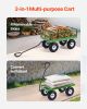 Vevor 680 Lbs Steel Garden Cart on Wheels, Heavy Duty Pullable Garden Wagon, Metal Outdoor Utility Yard Cart with 10" Tires