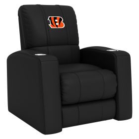Relax Home Theater Recliner with Cincinnati Bengals Primary Logo (Material: Commercial Grade Synthetic Leather)