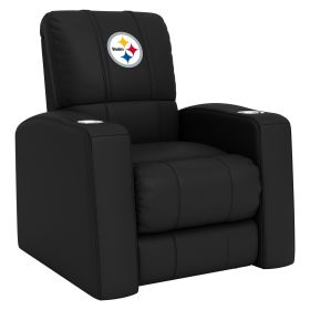 Relax Home Theater Recliner with Pittsburgh Steelers Primary Logo (Material: Commercial Grade Synthetic Leather)